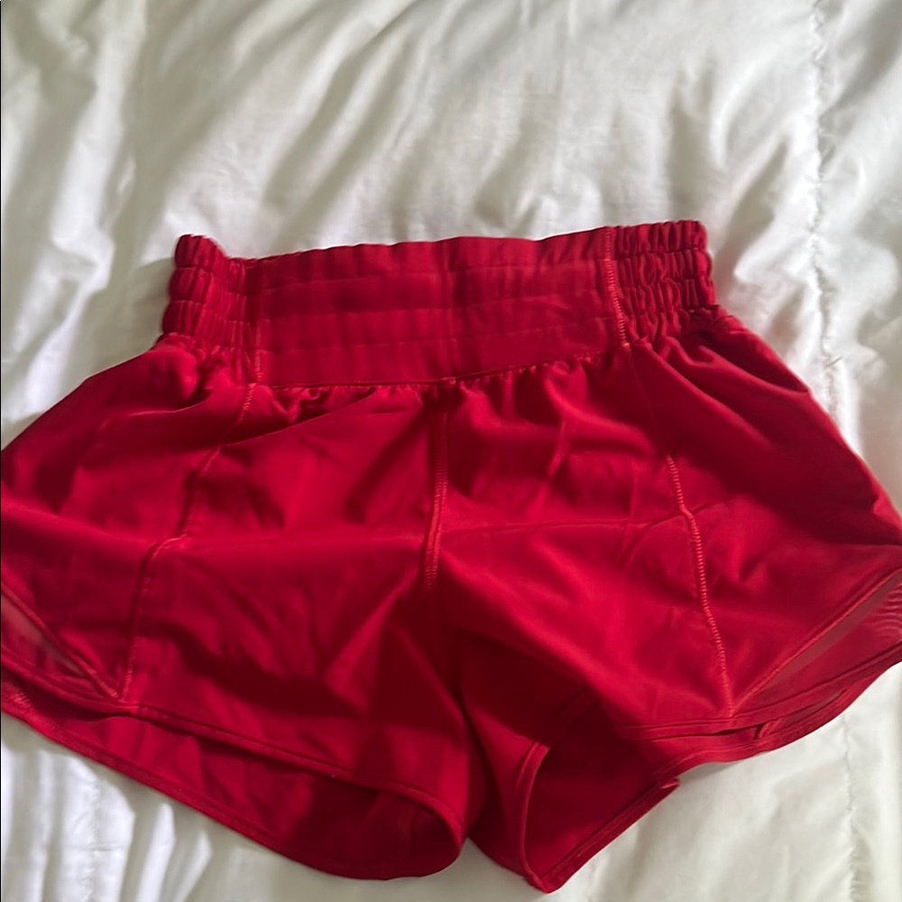 lululemon athletica Vibrant Red Athletic Shorts